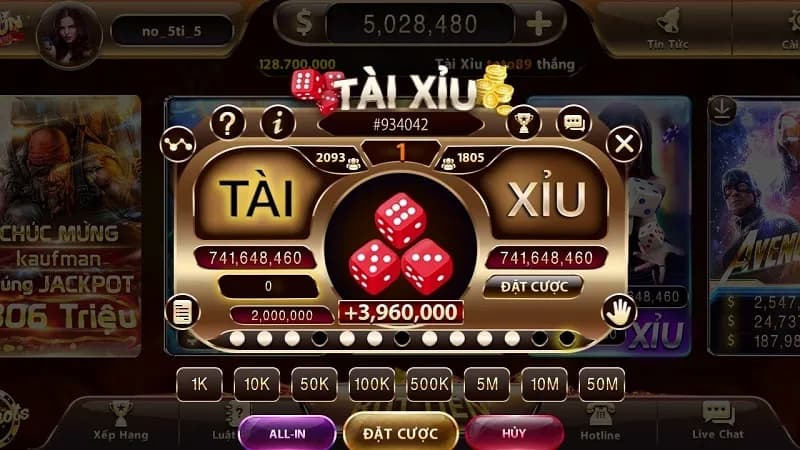 Tài xỉu online Giao diện nổi bật